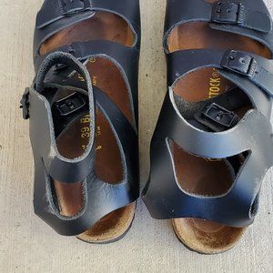 Birkenstock Sandal Leather Buckle Back Strap size 39/250 Black